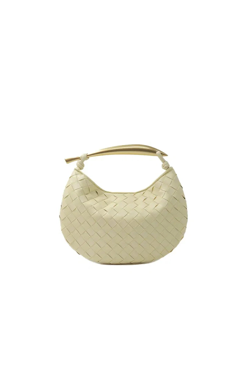 Womens Woven Dumpling Clutch Bag
