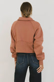 Alyssa Half Zip in Brick FINAL SALE