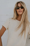 Genesis Grommet Top in Bone