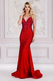 Novalee Gown Red Hot Stone Dress With Lace Up Back