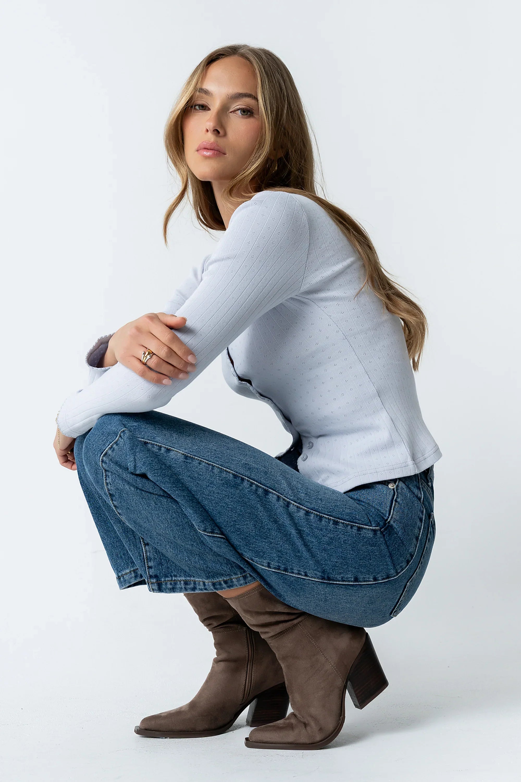 Pura Knit Top in Blue