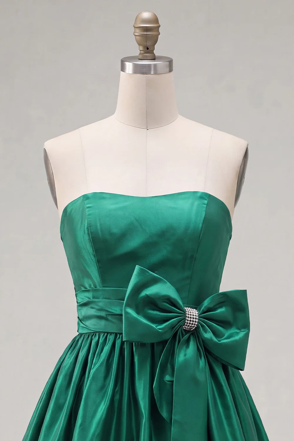 Strapless Blue A Line Short Homecoming Dress with Bow
