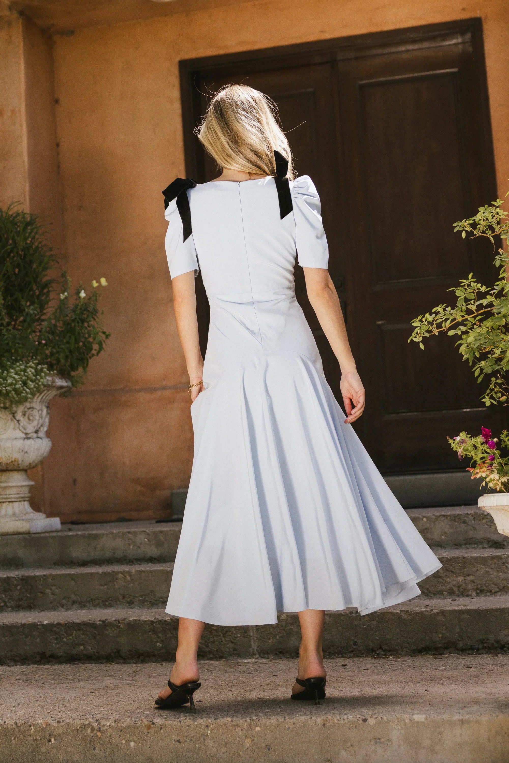 Nellie Drop Waist Maxi Dress in Blue