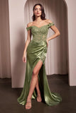 Rosaline Gown Floral Detail Off The Shoulder Dress