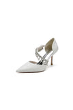 Pointed Toe Crystal Strap Heels
