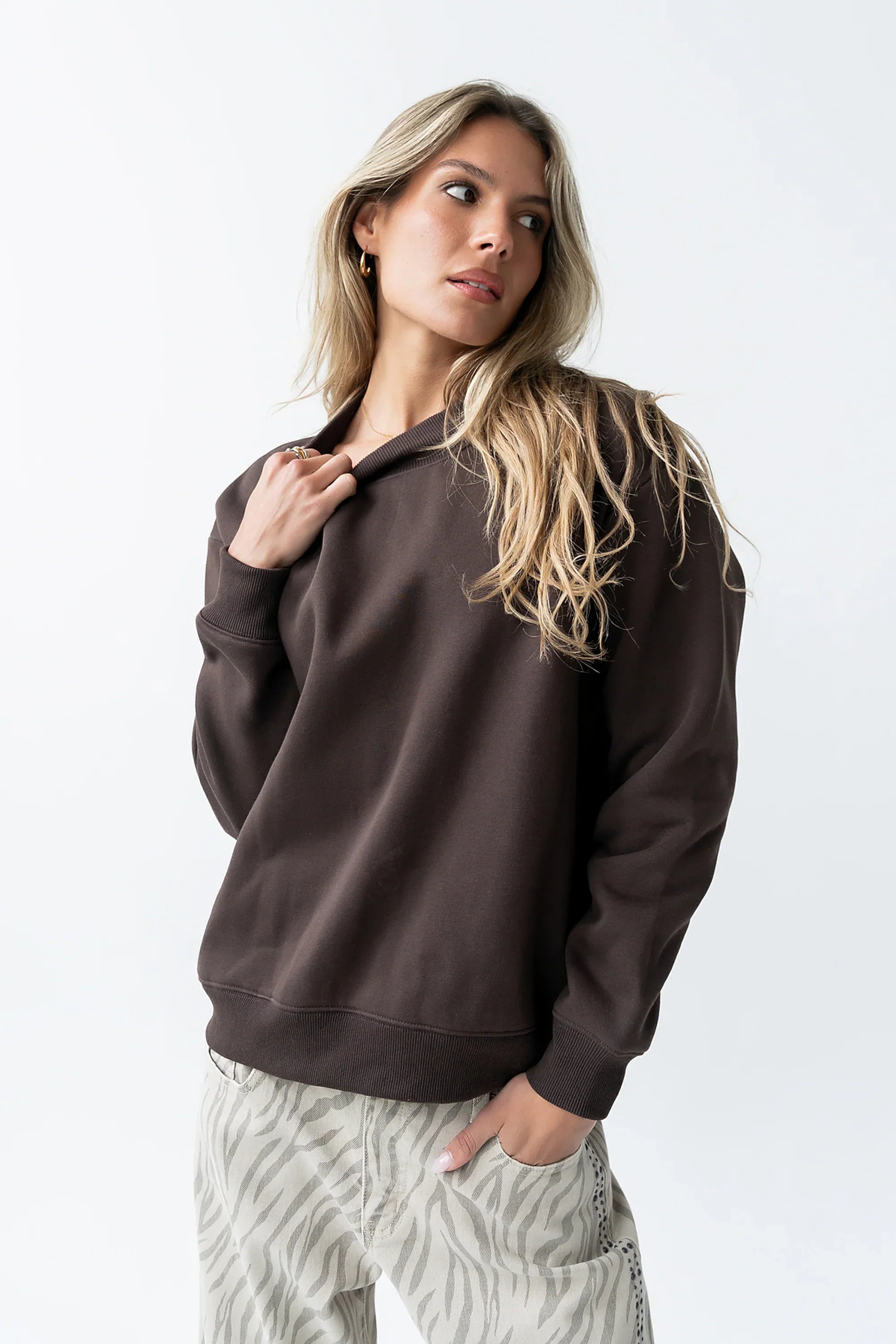 Marie Oversized Sweatshirt in Brown