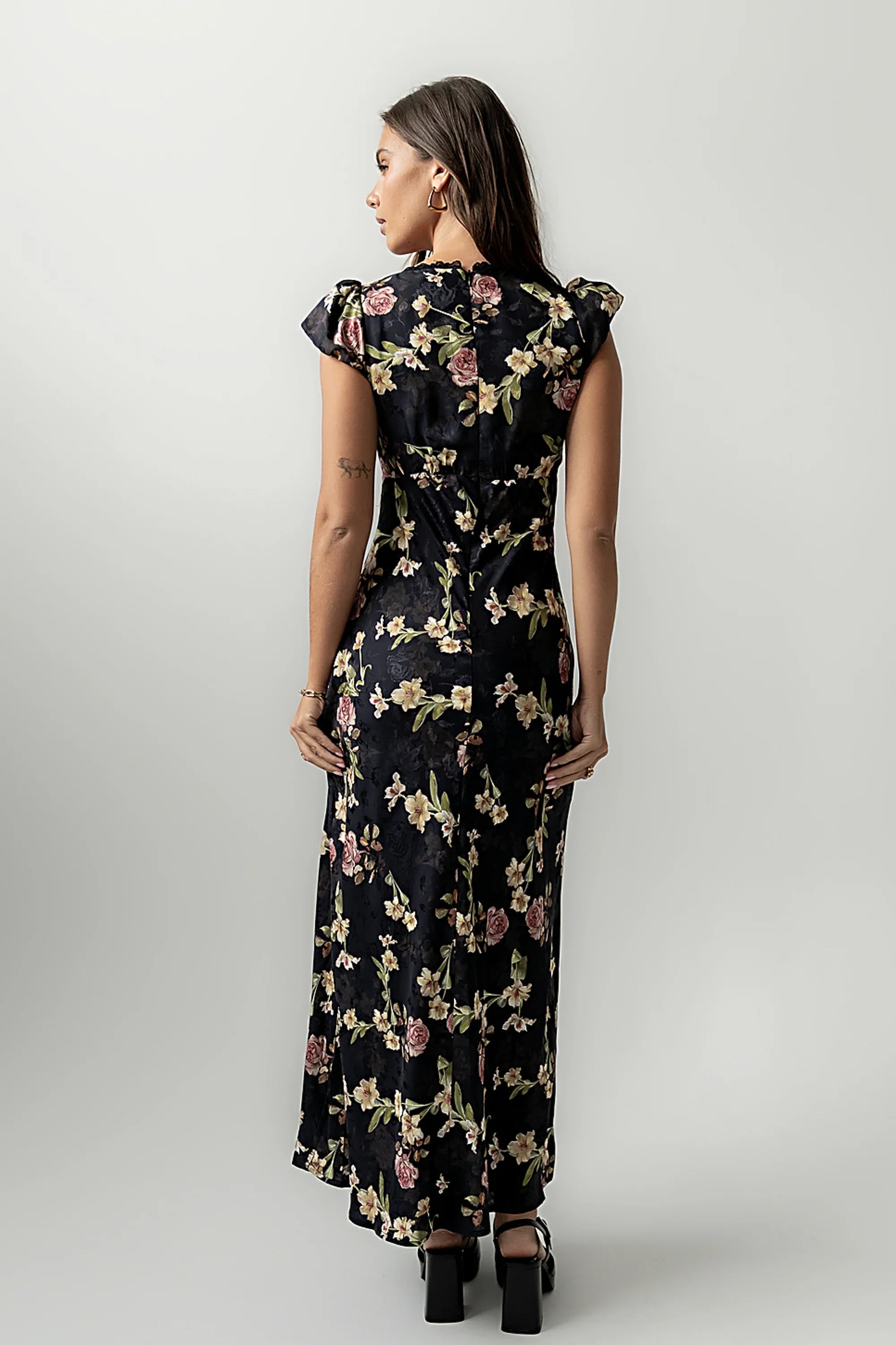 Asa Floral Maxi Dress in Black FINAL SALE