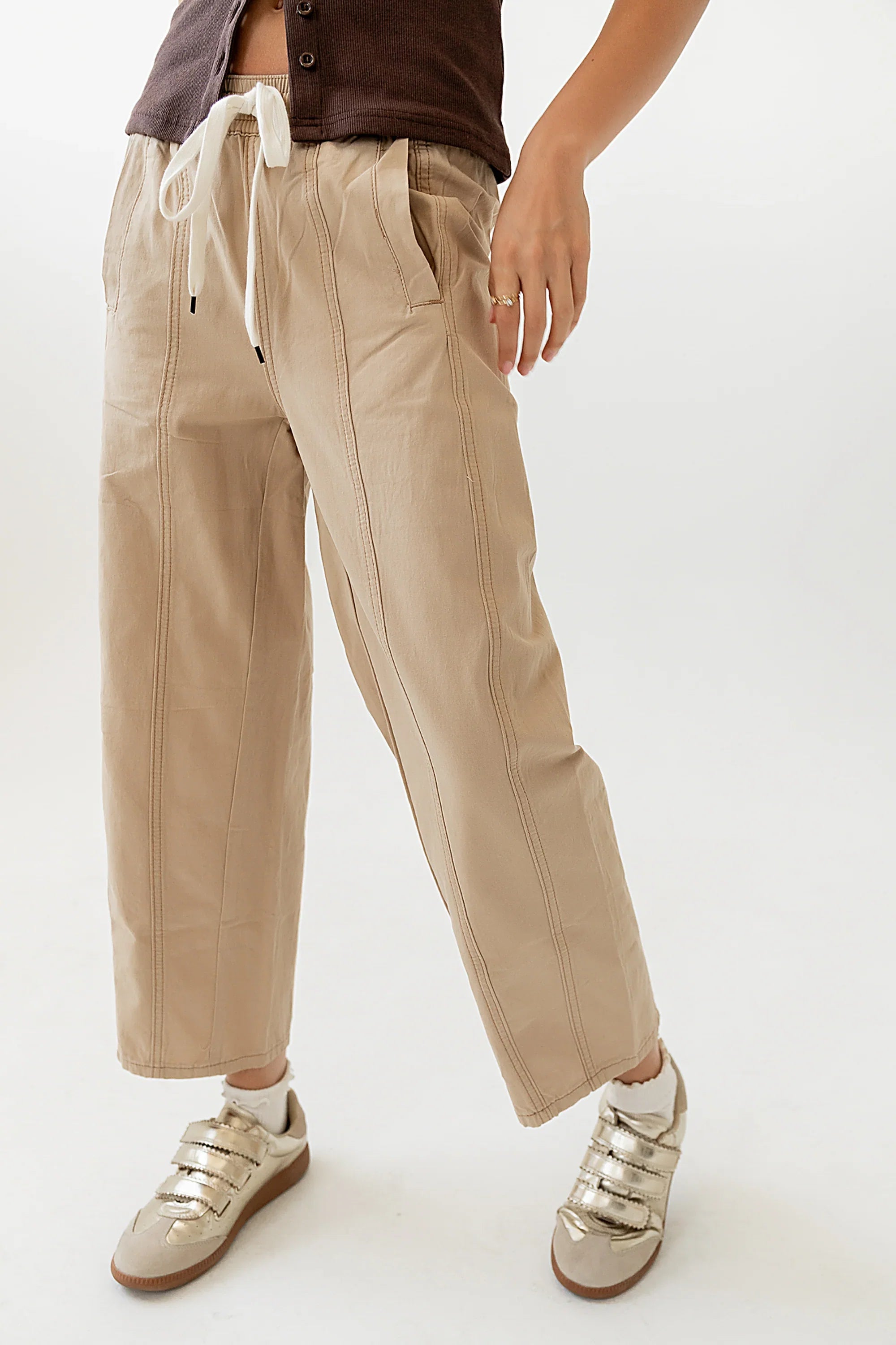 Khai Cropped Pants in Tan FINAL SALE