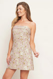 LUMINOUS GOLD PINK TEXTURED MINI DRESS