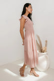 Declan Midi Dress in Blush FINAL SALE