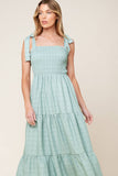 OCEAN BREEZES DUSTY TEAL MAXI DRESS