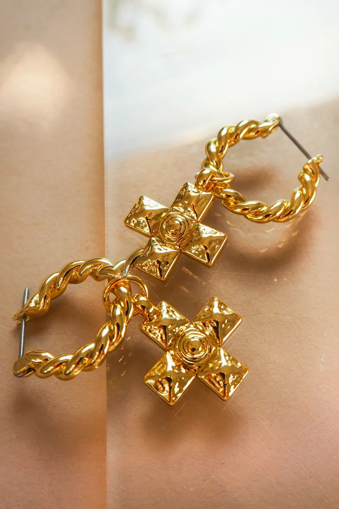 LUV AJ Molten Cross Twisted Hoops