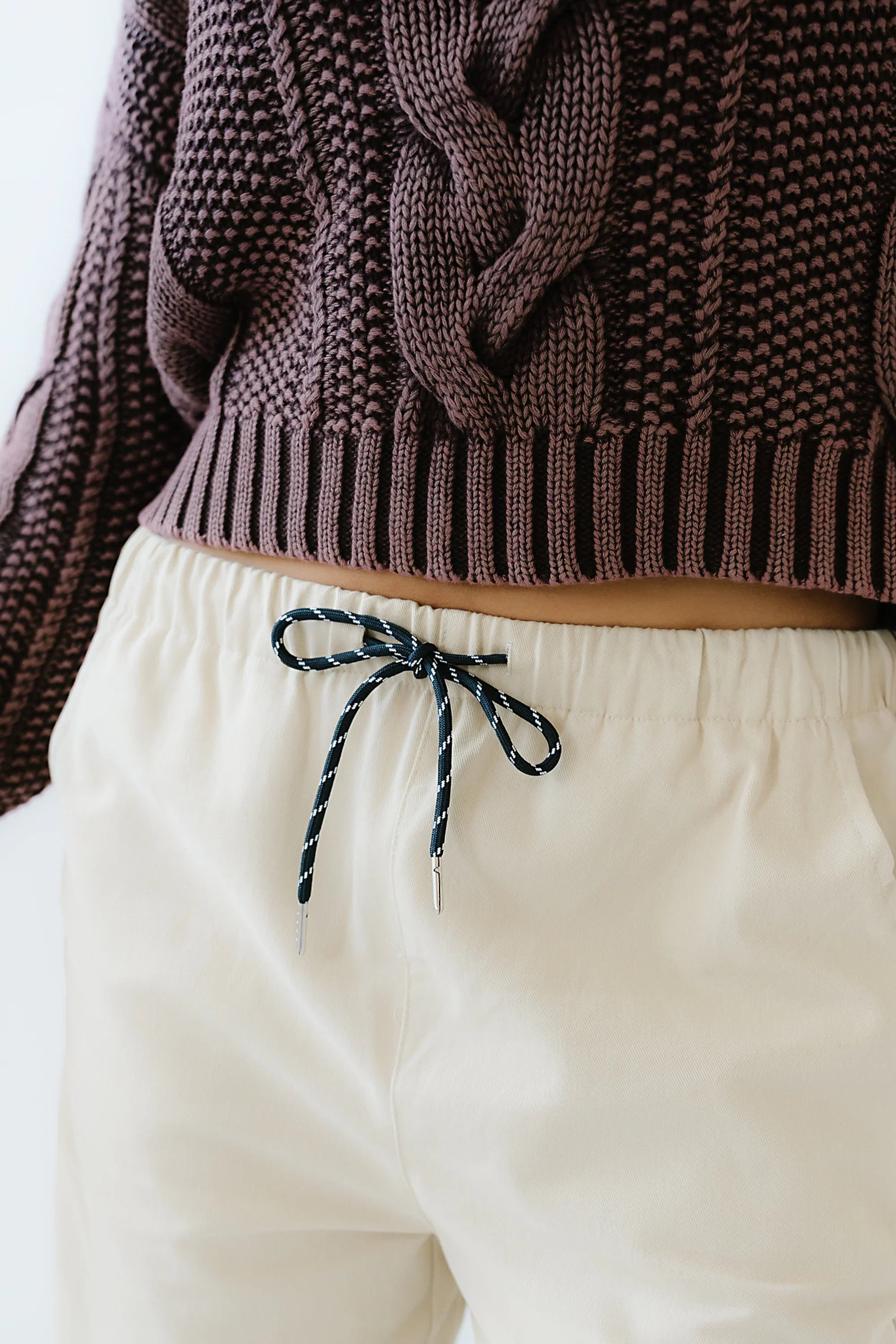 Franklin Striped Joggers in Cream