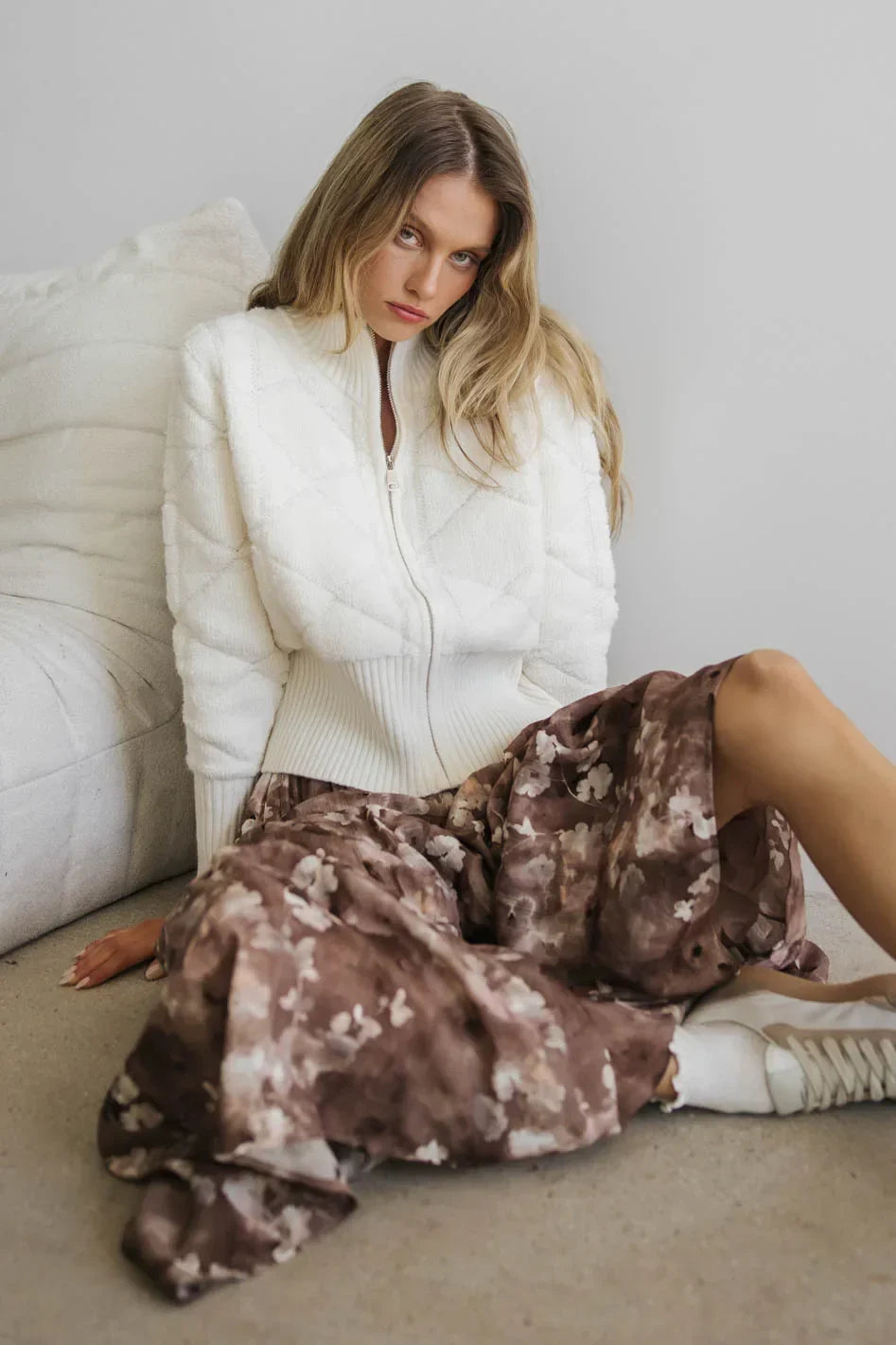Maxine Floral Skirt in Brown FINAL SALE