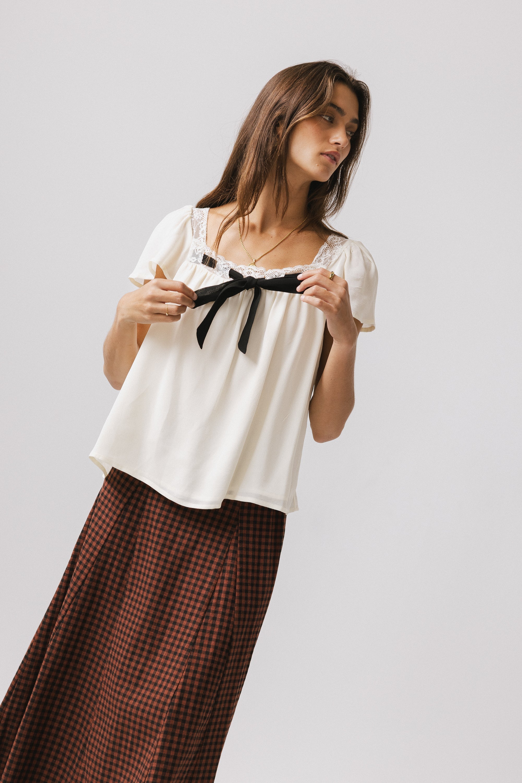 Cohen Bow Blouse in Off White FINAL SALE