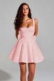 Sparkly Black A Line Square Neck Homecoming Dress with Bow