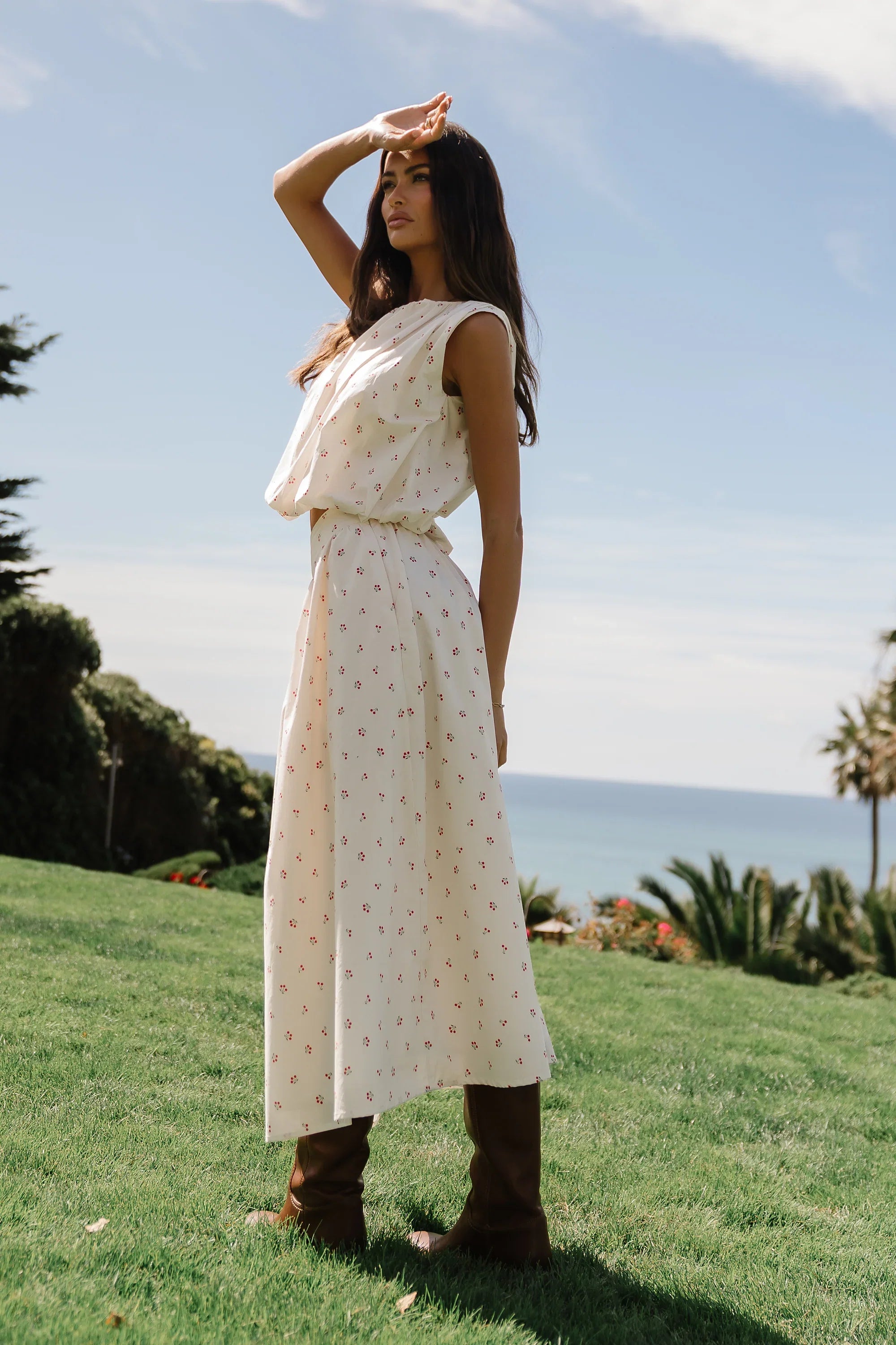 Tyla Cherry Midi Skirt