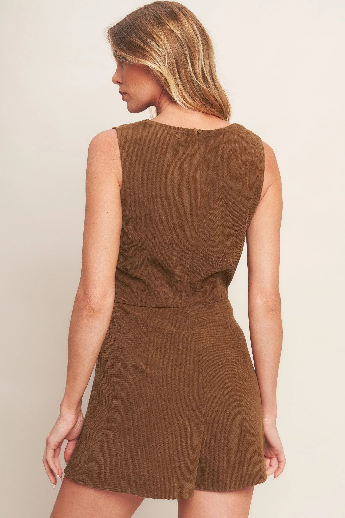 BROWN CORDUROY ROMPER