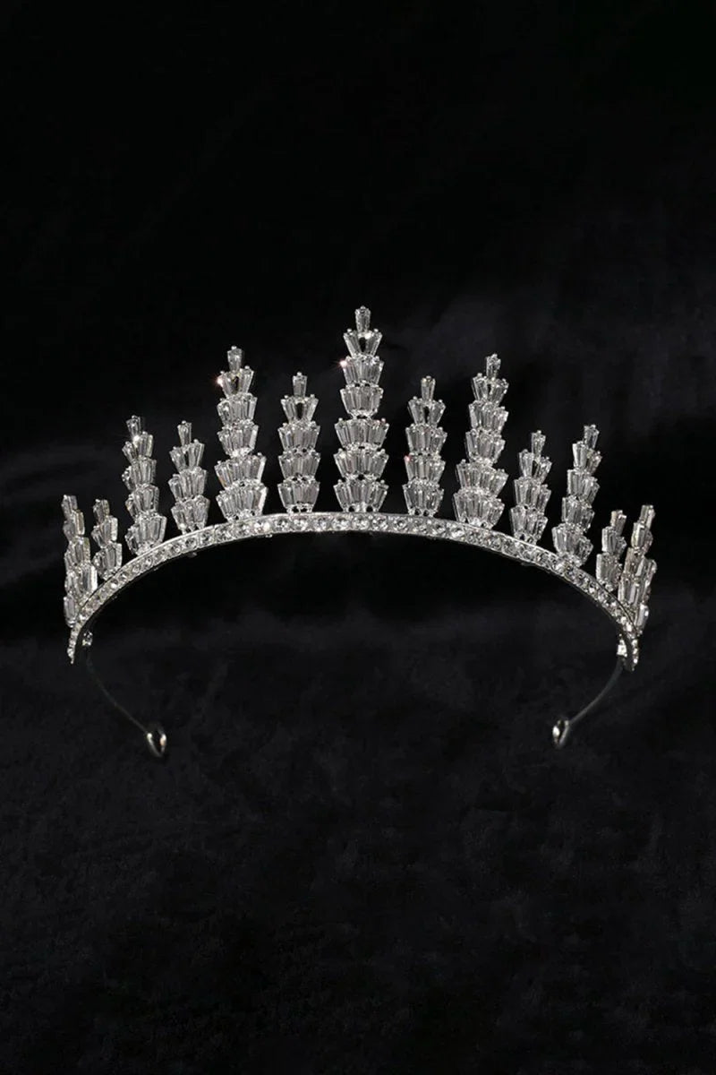 Silver Crystal Tiara For Women