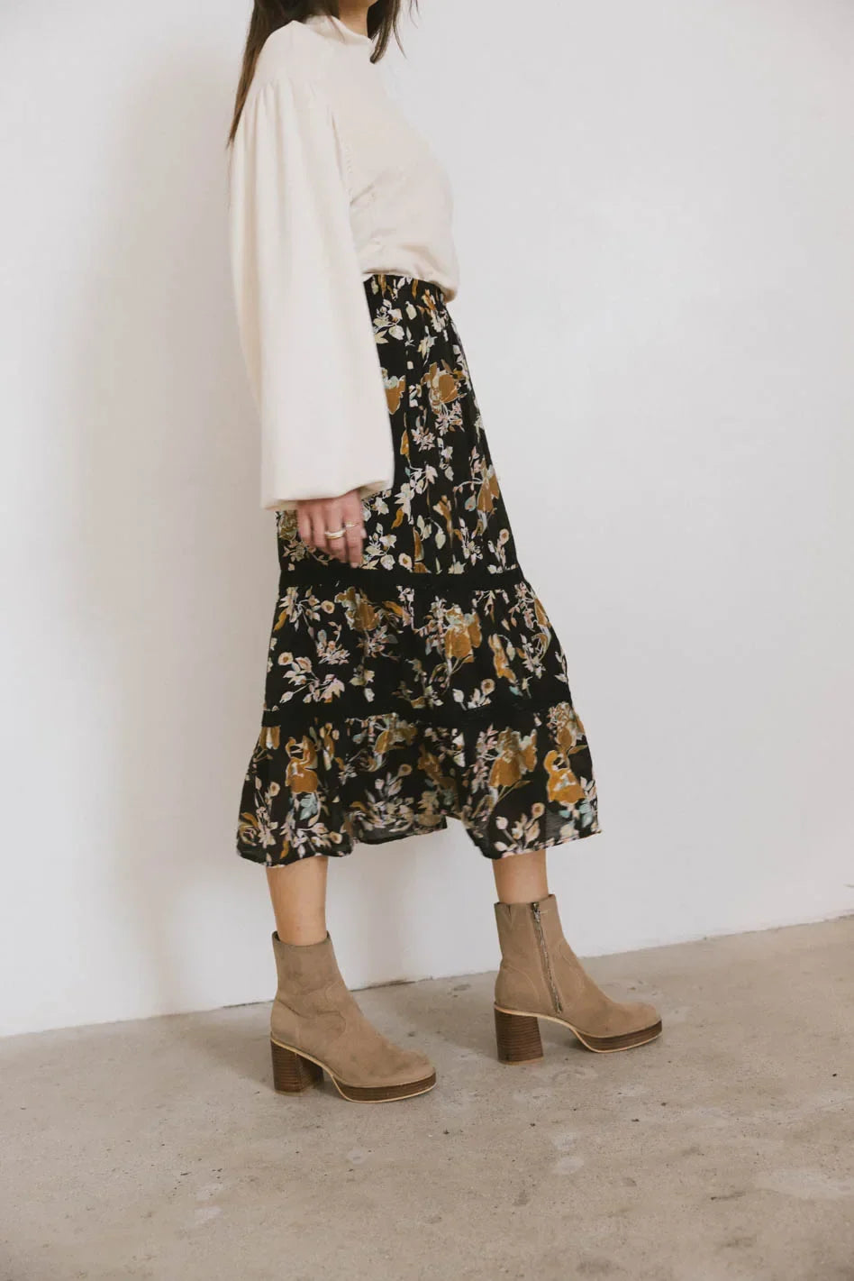 Cindie Tiered Midi Skirt FINAL SALE