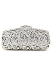 Silver Rhinestones Chain Square Party Handbag