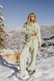 Mattie Faux Shearling Pants in Sage FINAL SALE