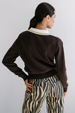 Justine Collared Sweater in Brown