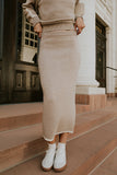 Kenna Contrast Midi Skirt in Oatmeal FINAL SALE