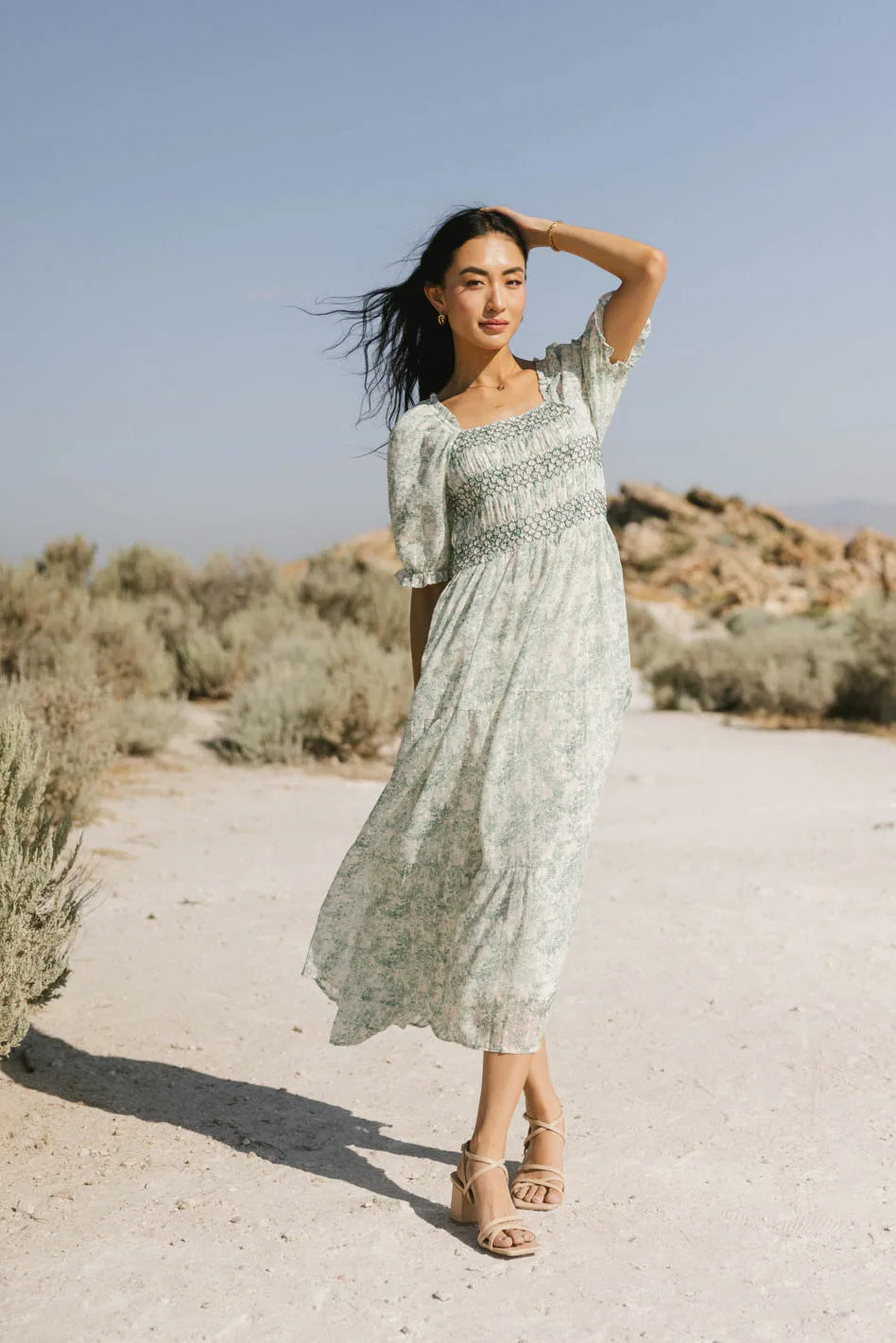 Nadia Smocked Midi Dress FINAL SALE