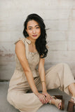 Kaia Crocheted Jumpsuit in Latte FINAL SALE