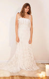 Off Shoulder Long Mermaid Lace Boho Wedding Dress With Ruffles