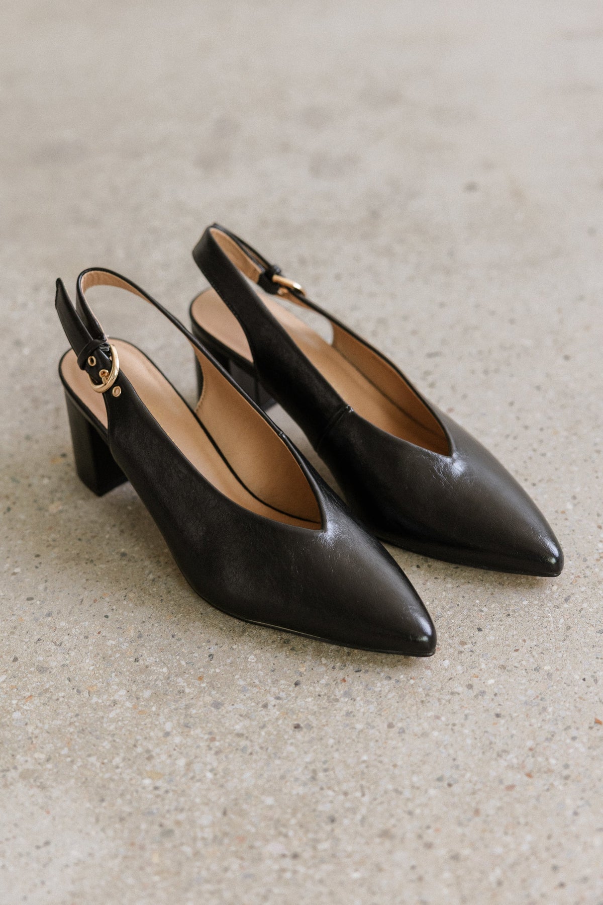 Candice Slingback Heels in Black FINAL SALE