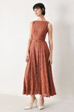 TRUE ROMANCE RUST LACE MIDI DRESS