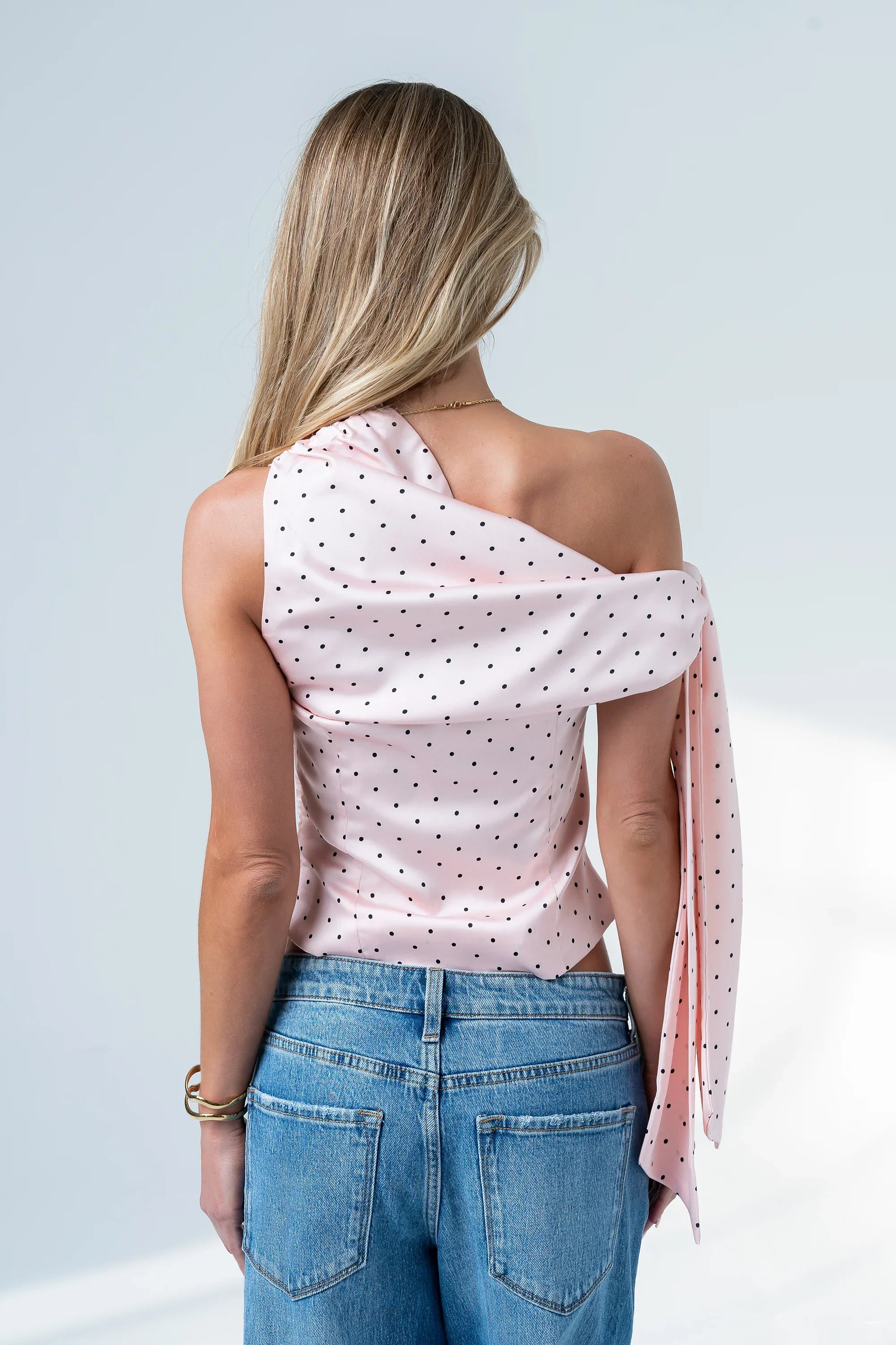 Haven Satin Polka Dot Top in Pink FINAL SALE