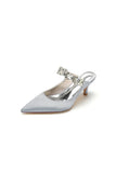 Beading Pointed Toe Rhinestone High Heels