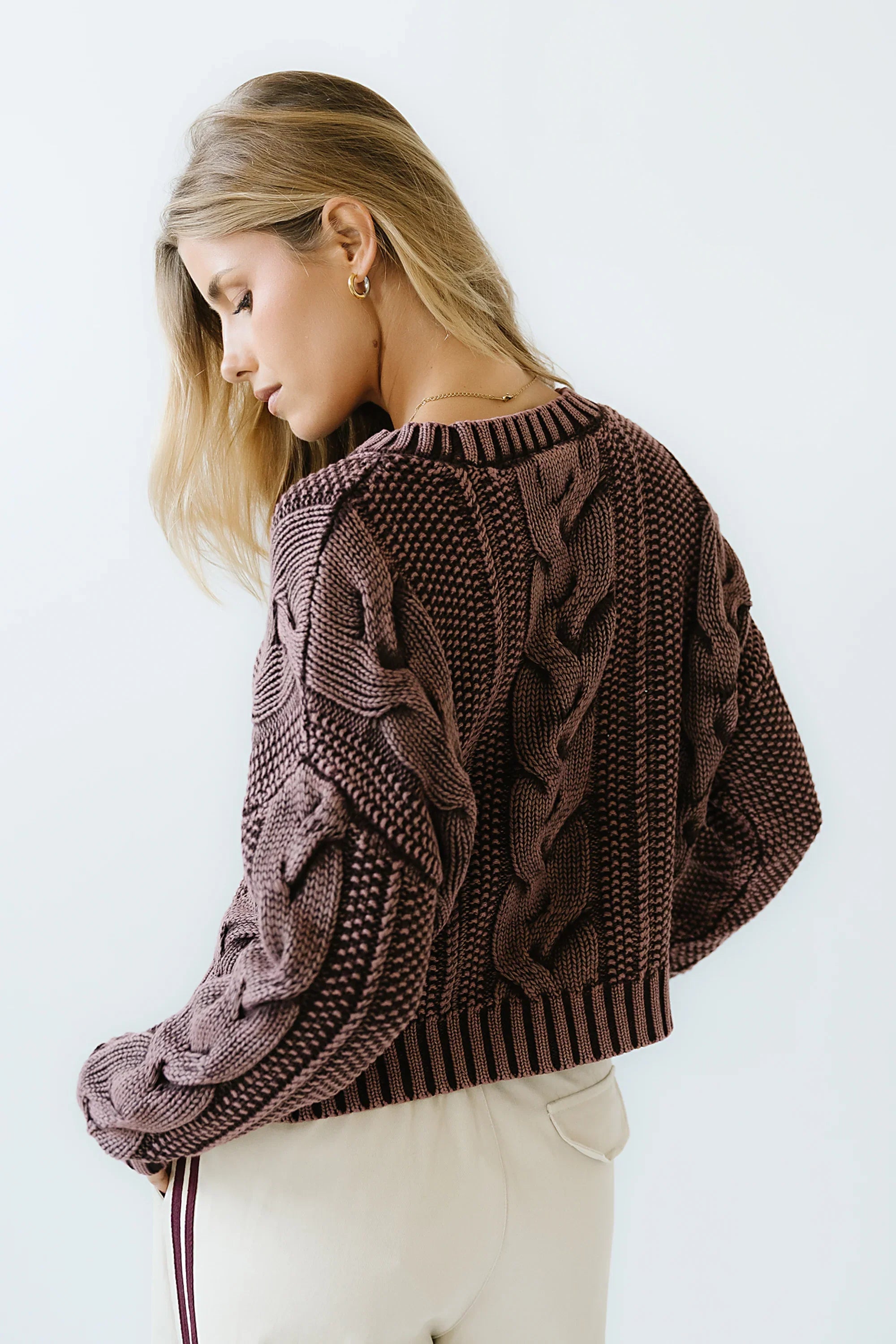 Josephine Knit Sweater in Red Brown FINAL SALE
