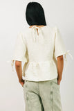 Alessia Peplum Top in Cream FINAL SALE