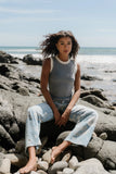 Lilah Reverse Seam Tank in Indigo