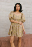 Salem Floral Mini Dress in Mustard FINAL SALE
