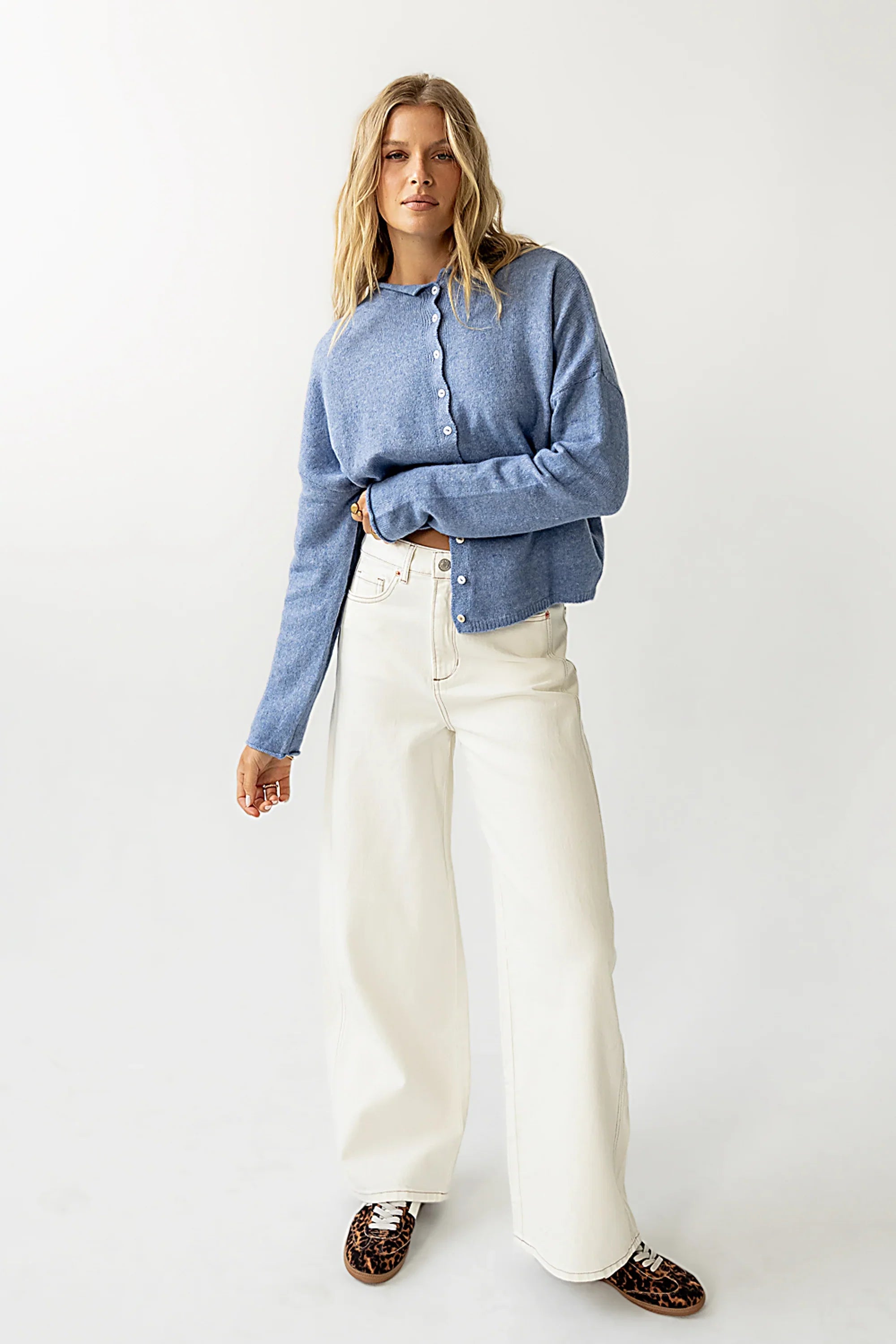 Maci Cardigan in Dusty Blue FINAL SALE