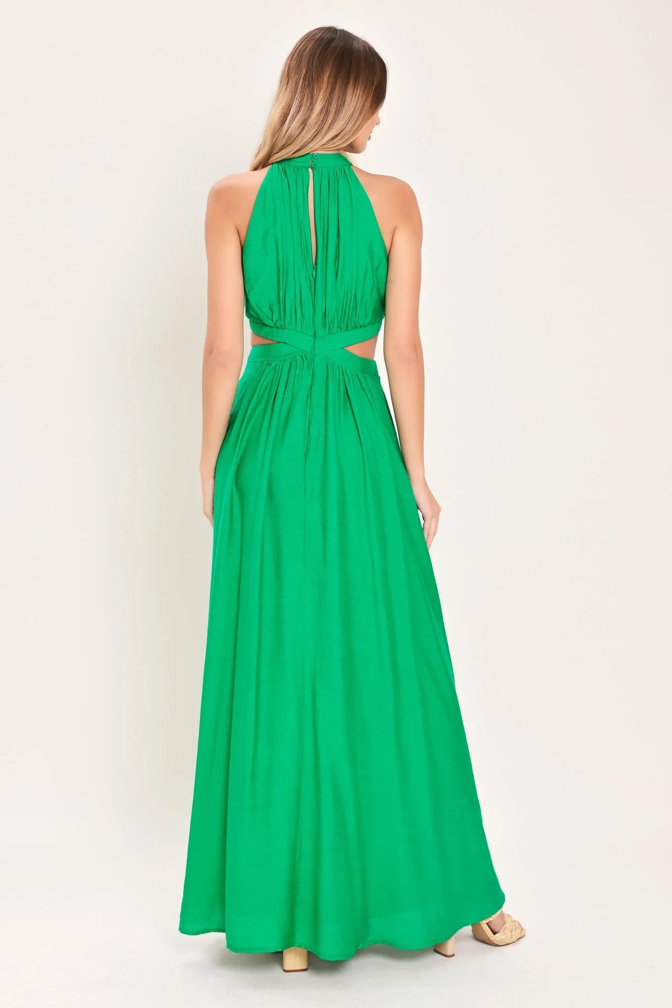 HALTER MAXI DRESS WITH SIDE CUT OUTS