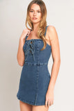 FIRST DATE DENIM SKORT ROMPER