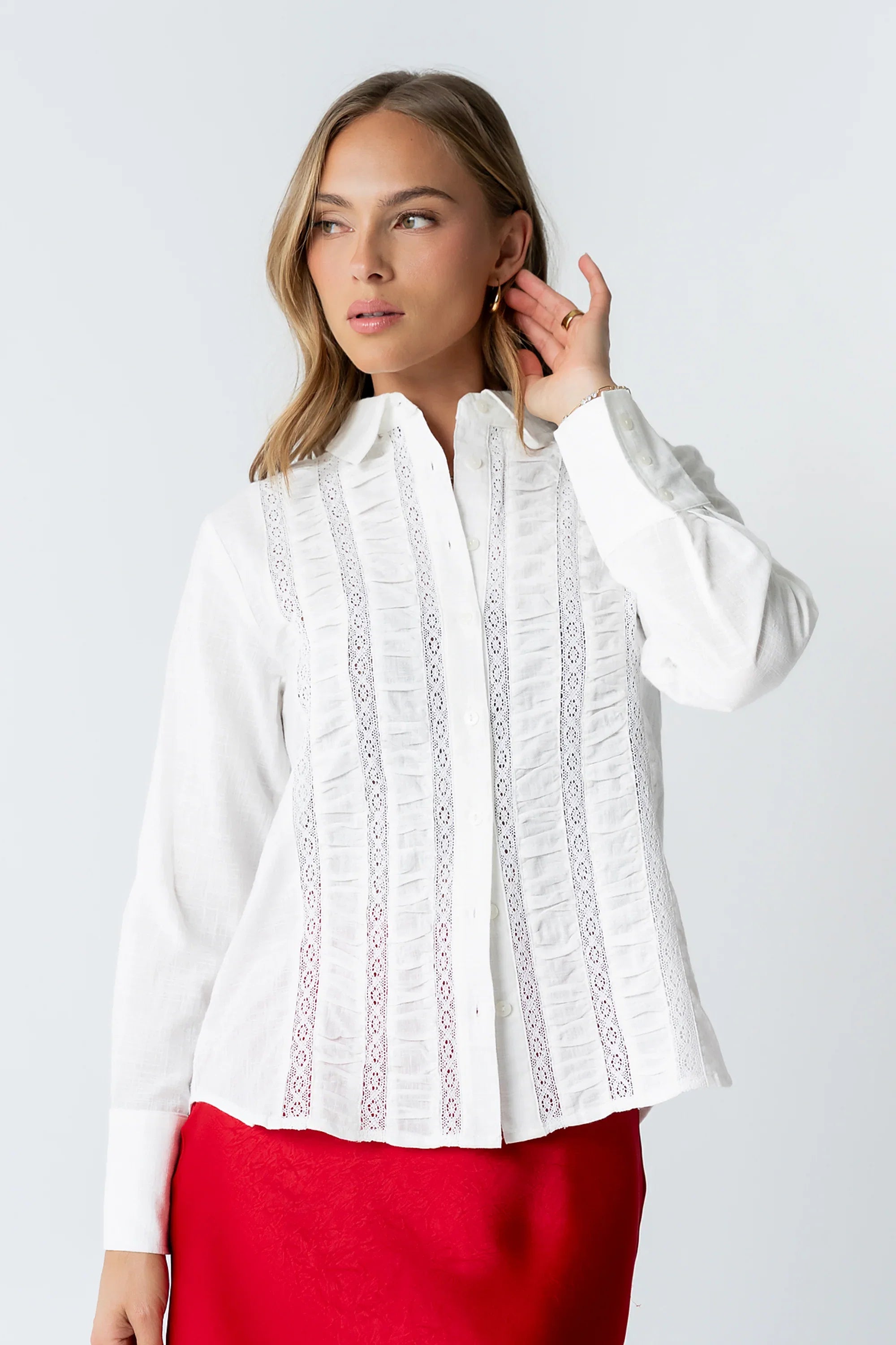 Carlie Sheer Button Up