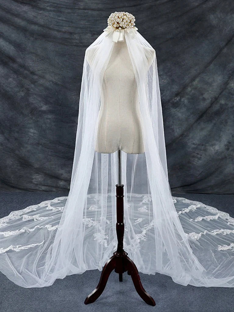 Vintage Floral Lace Cathedral Veil Bridal Veil Wedding Veil