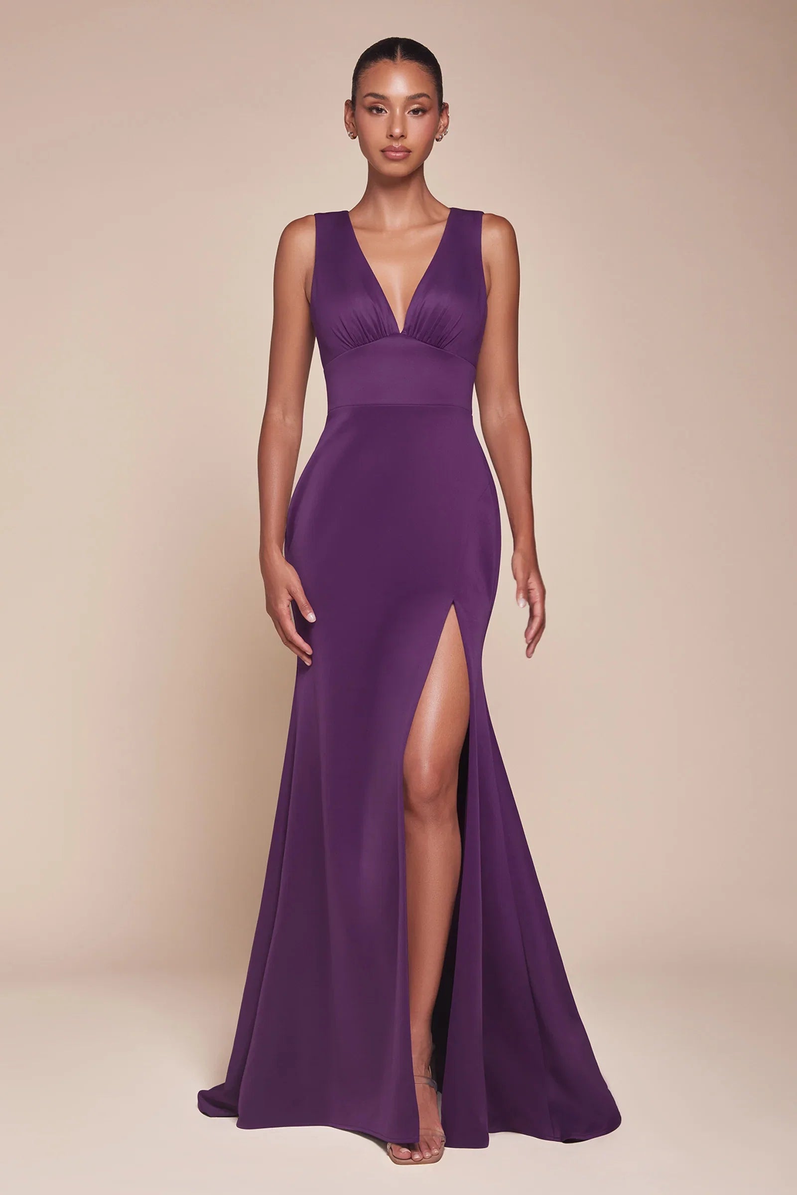 Cora Gown V Neckline Keyhole Back