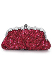 Sequin With Crystal Rhinestone Chain Shoulder Bags