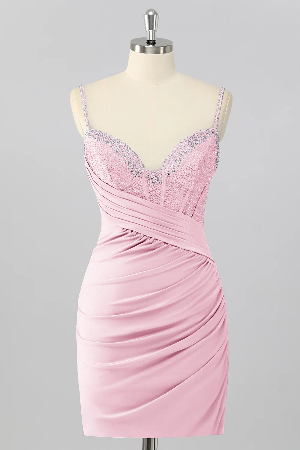 Bodycon Corset Ruched Mini Royal Blue Homecoming Dress with Beading