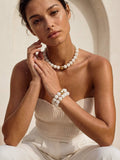 Power Bead Statement Necklace in Bone