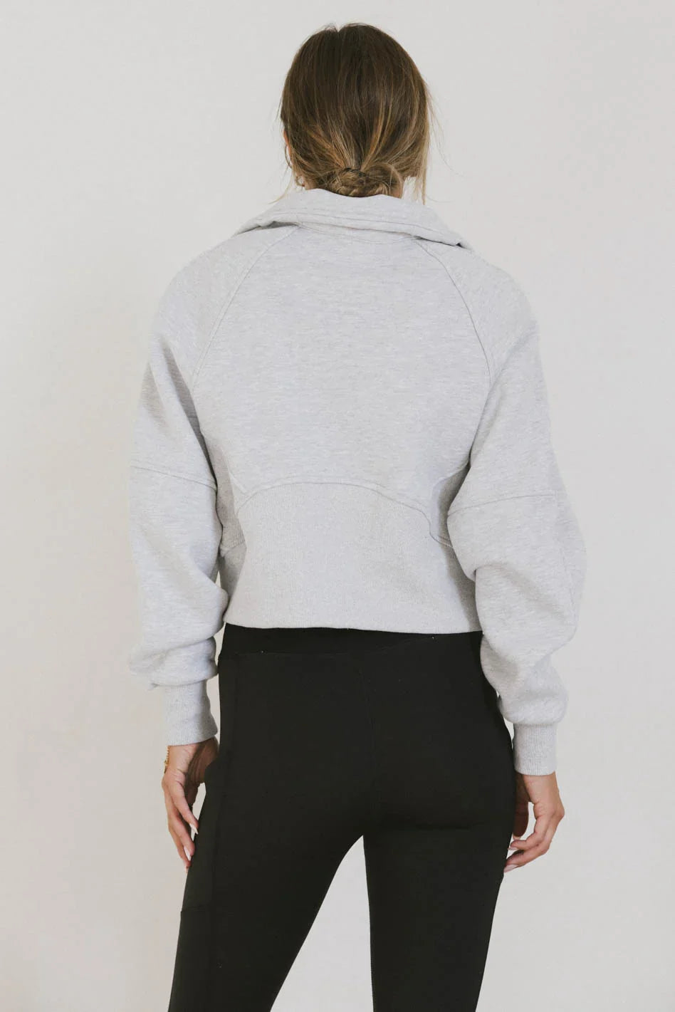 Alyssa Half Zip in Heather Grey FINAL SALE