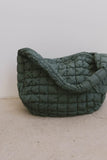 Nora Quilted Tote Bag in Green FINAL SALE